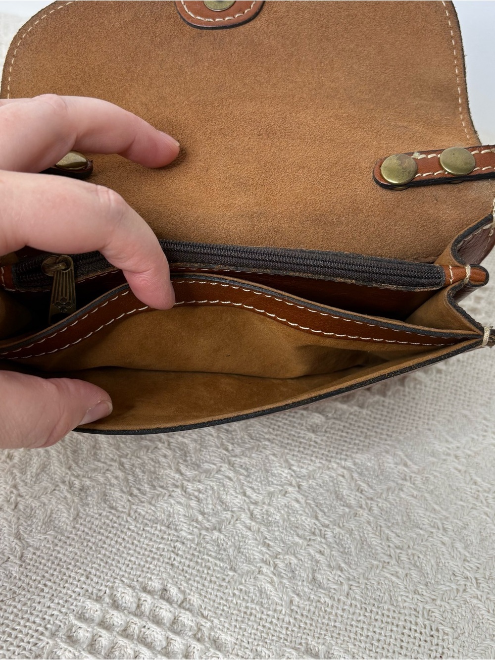 Patricia Nash Torri Crossbody Heritage Tan Leather Convertible Clutch Wallet - Picture 7 of 9